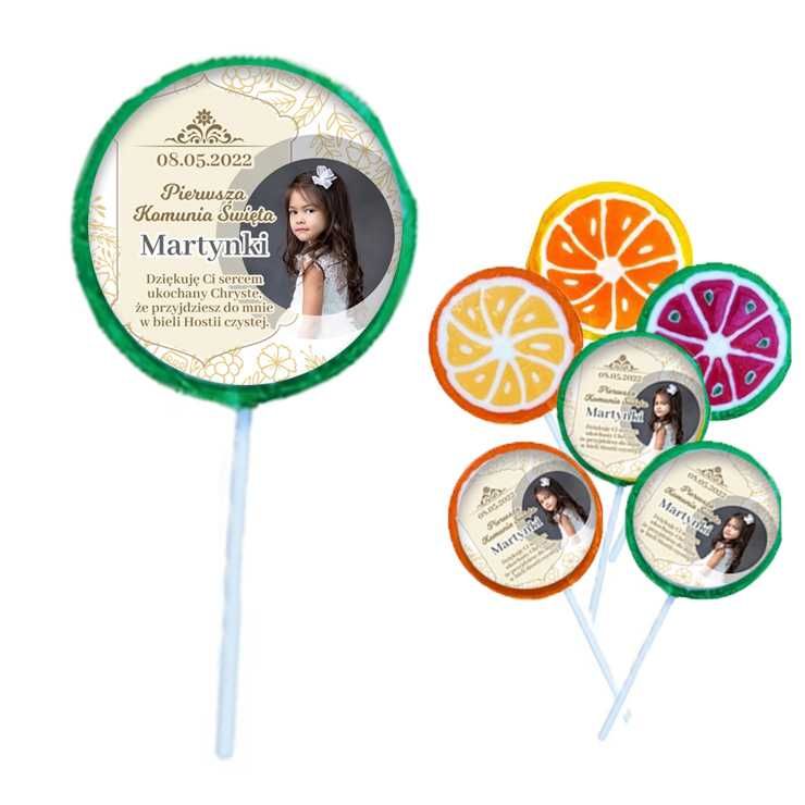 Lizaki personalizowane KOMUNIA chrzest 100szt
