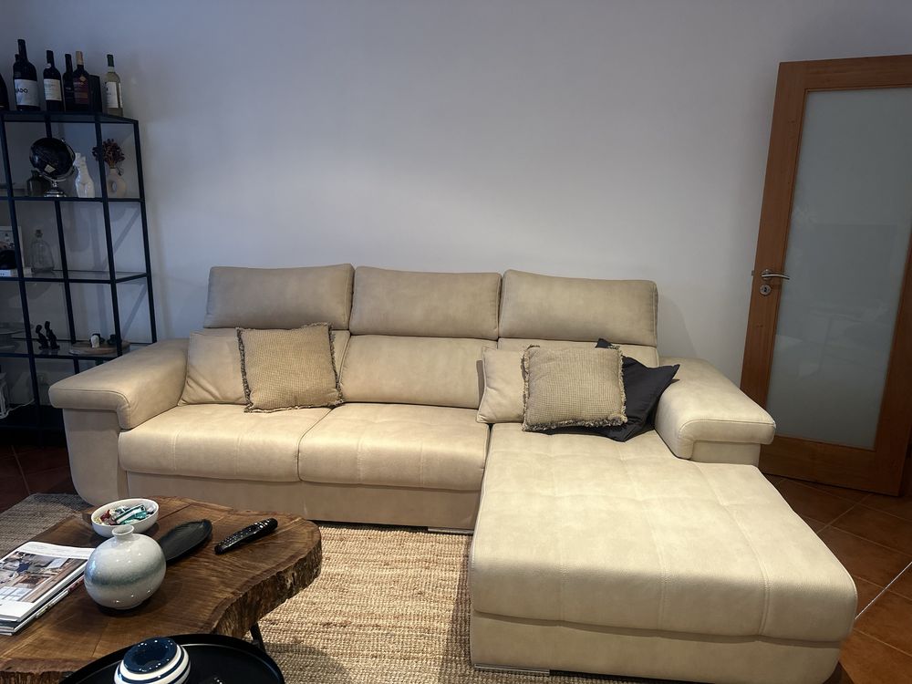 Sofa chaiselongue microfibra camel