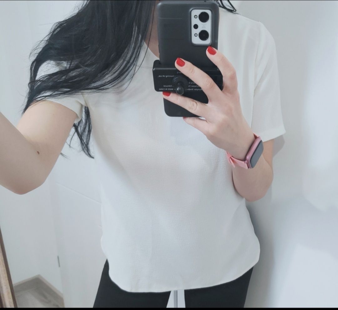 Biala Damska Koszulka z Krotkim Rekawem F$F(XL)