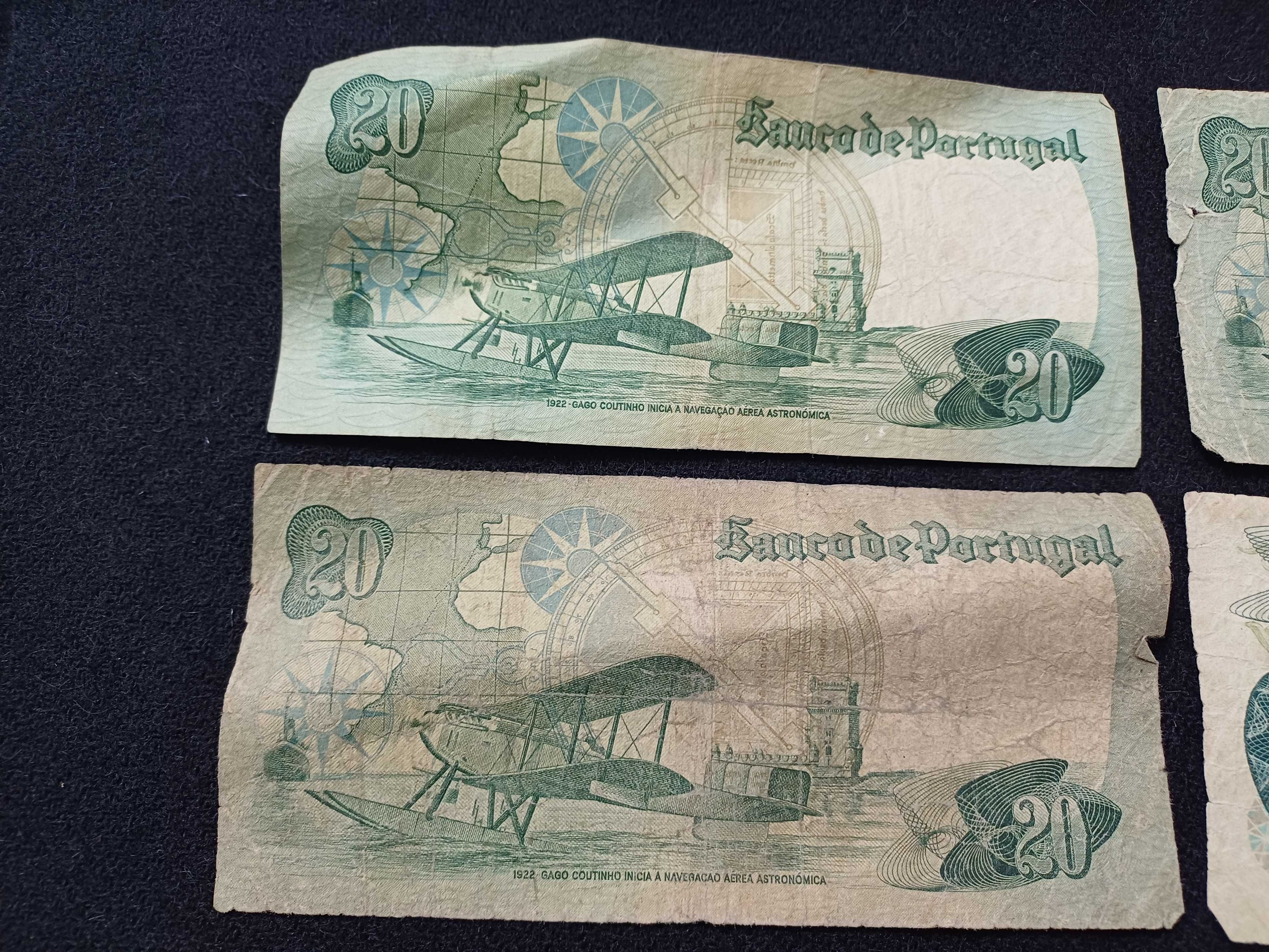 Notas de 20 escudos 4 unidades
