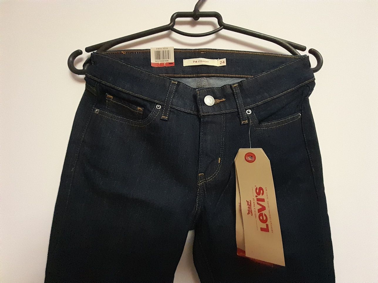 Levis straight 714 женские джинсы тёмно-синий W24L30