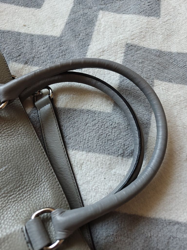 Michael Kors Hamilton szara torebka skórzana skóra naturalna na ramię
