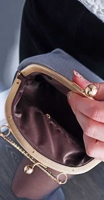 Torebka damska welurowa aksamit na zatrzask elegancka szara.NA WESELE.