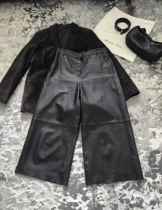 Брюки шкіра кожа  блуза штани кюлоти  dutti cos sandro