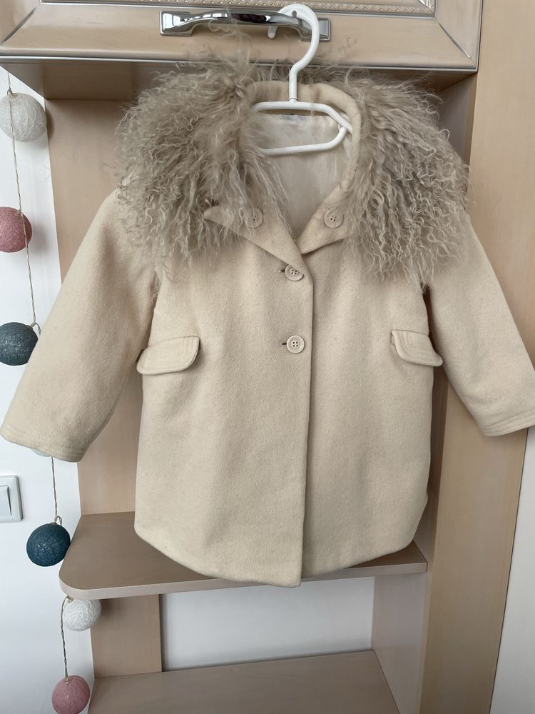 Дитяче пальто з натуральним хутром