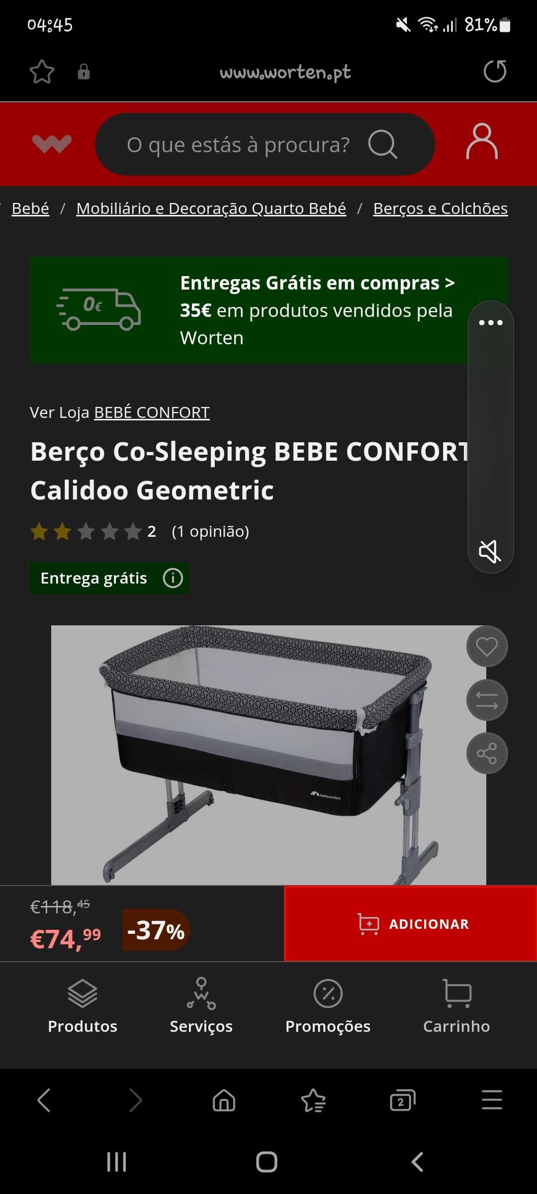 Berço Co-sleeping