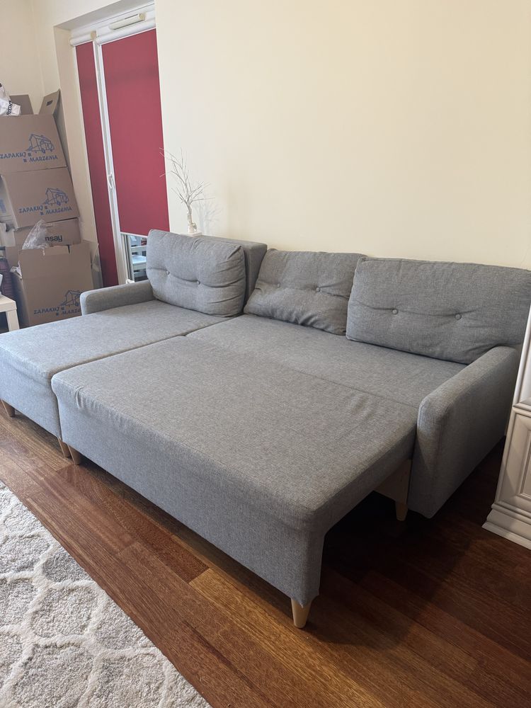 Narożnik z funkcją spania IKEA szary