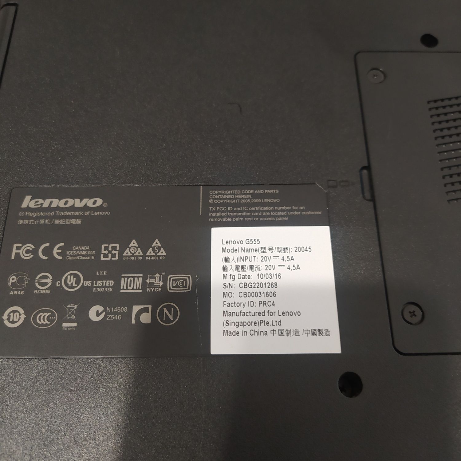 Продам ноутбук Lenovo g 555
