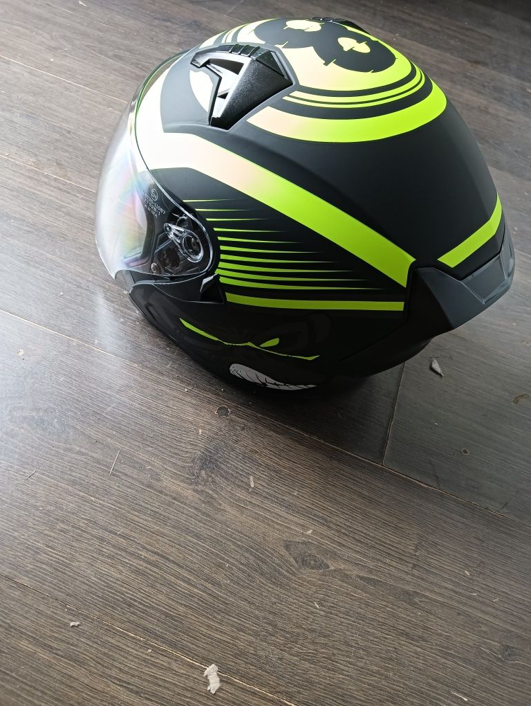 Nowy kask otwarty czarno żółty mat AWINA