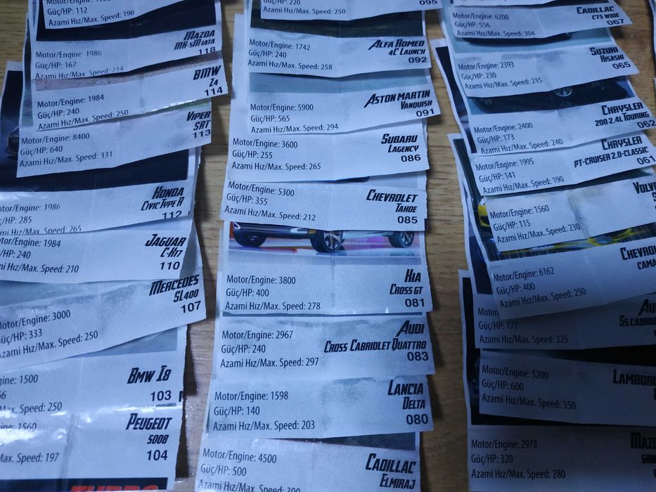 Obrazki gumy turbo samochody mega mix 160 stuk