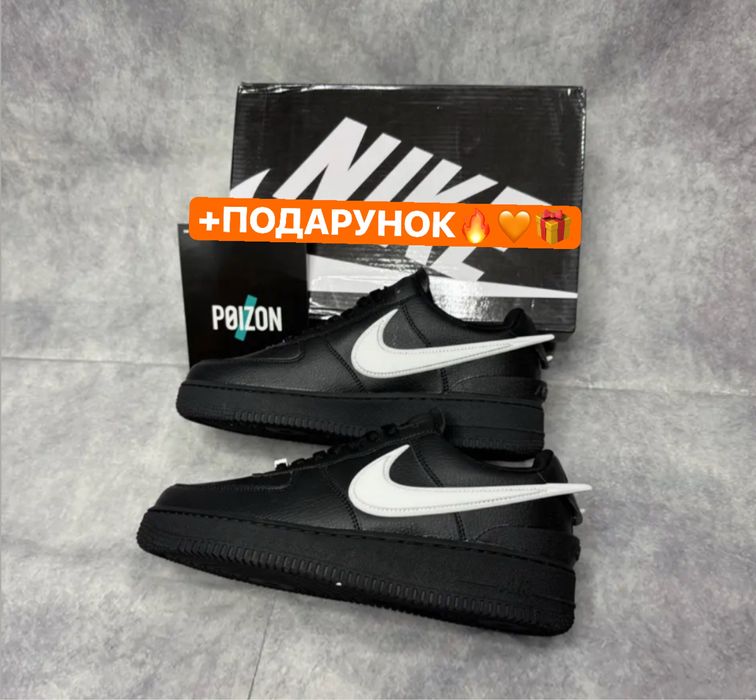 +ПОДАРУНОК‼️Кросівки Чоловічі Nike Air Force x Ambush (Чорні),амбуш,на