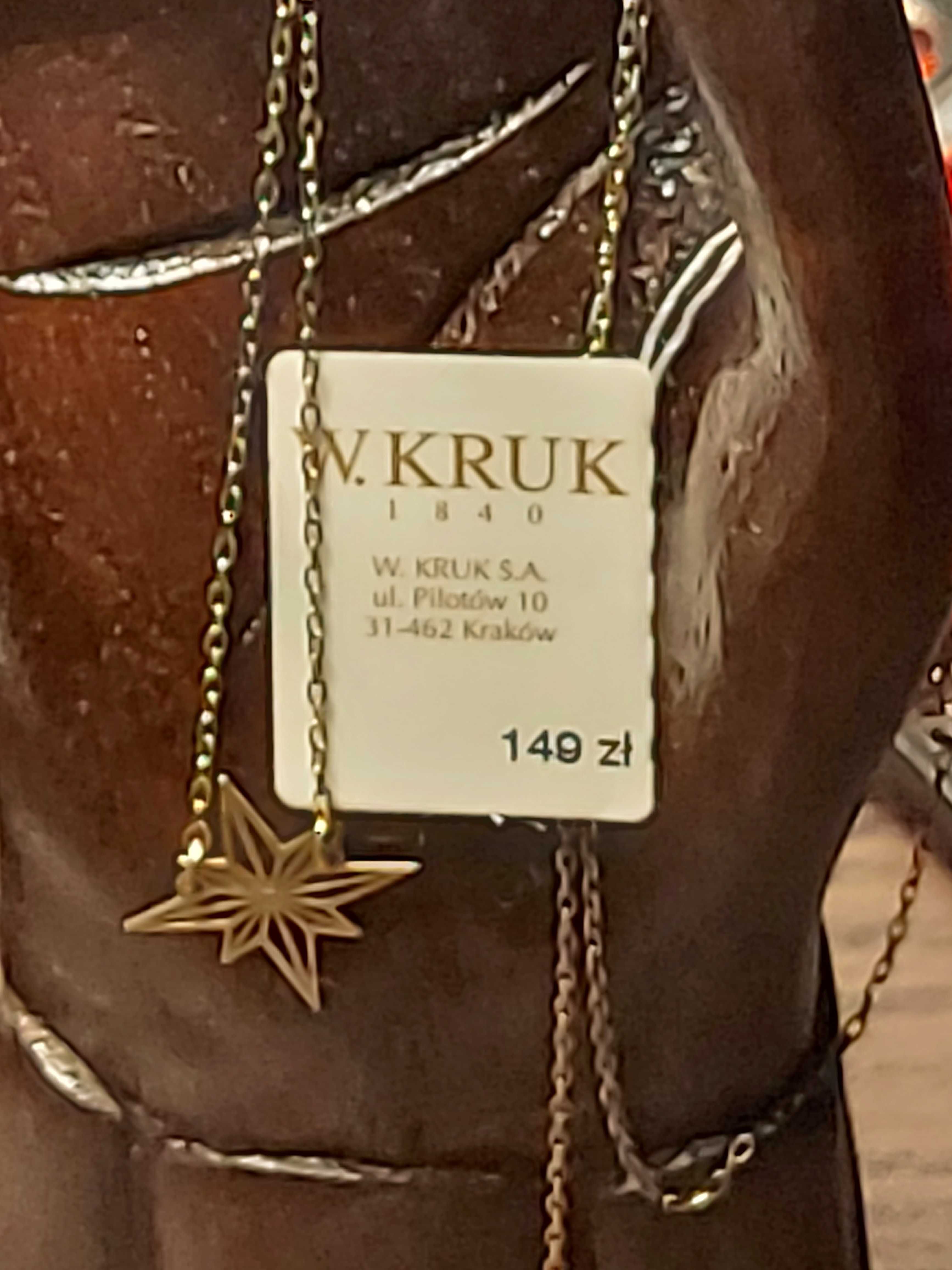 Naszyjnik z gwiazdką W. Kruk - złocone srebro