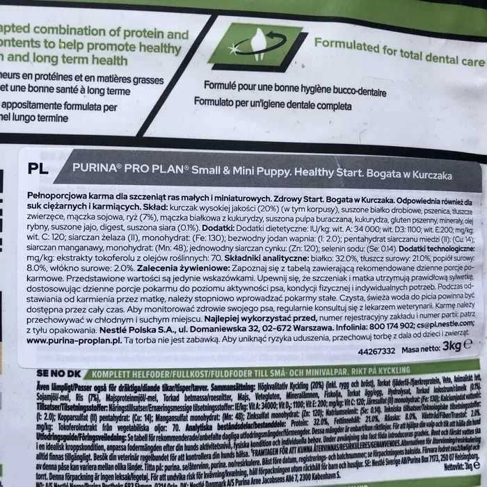 Karma dla psa Purina Puppy Small & Mini Kurczak 3kg