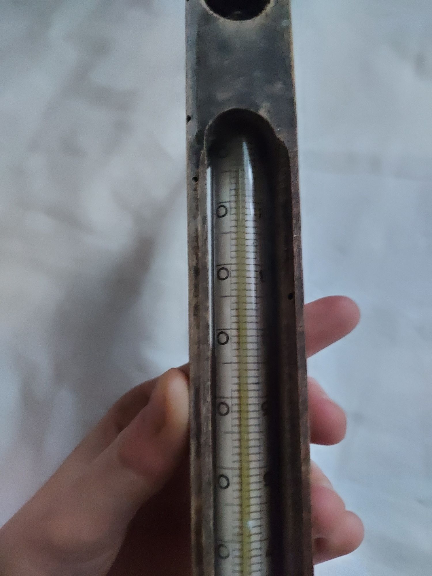 Stary termometr drewniany zabytkowy