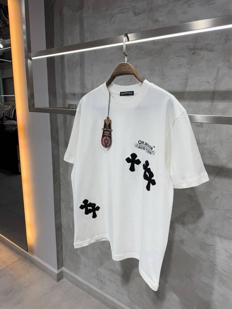 Футболка Chrome Hearts чоловіча біла і чорна, футболка хром хартс
