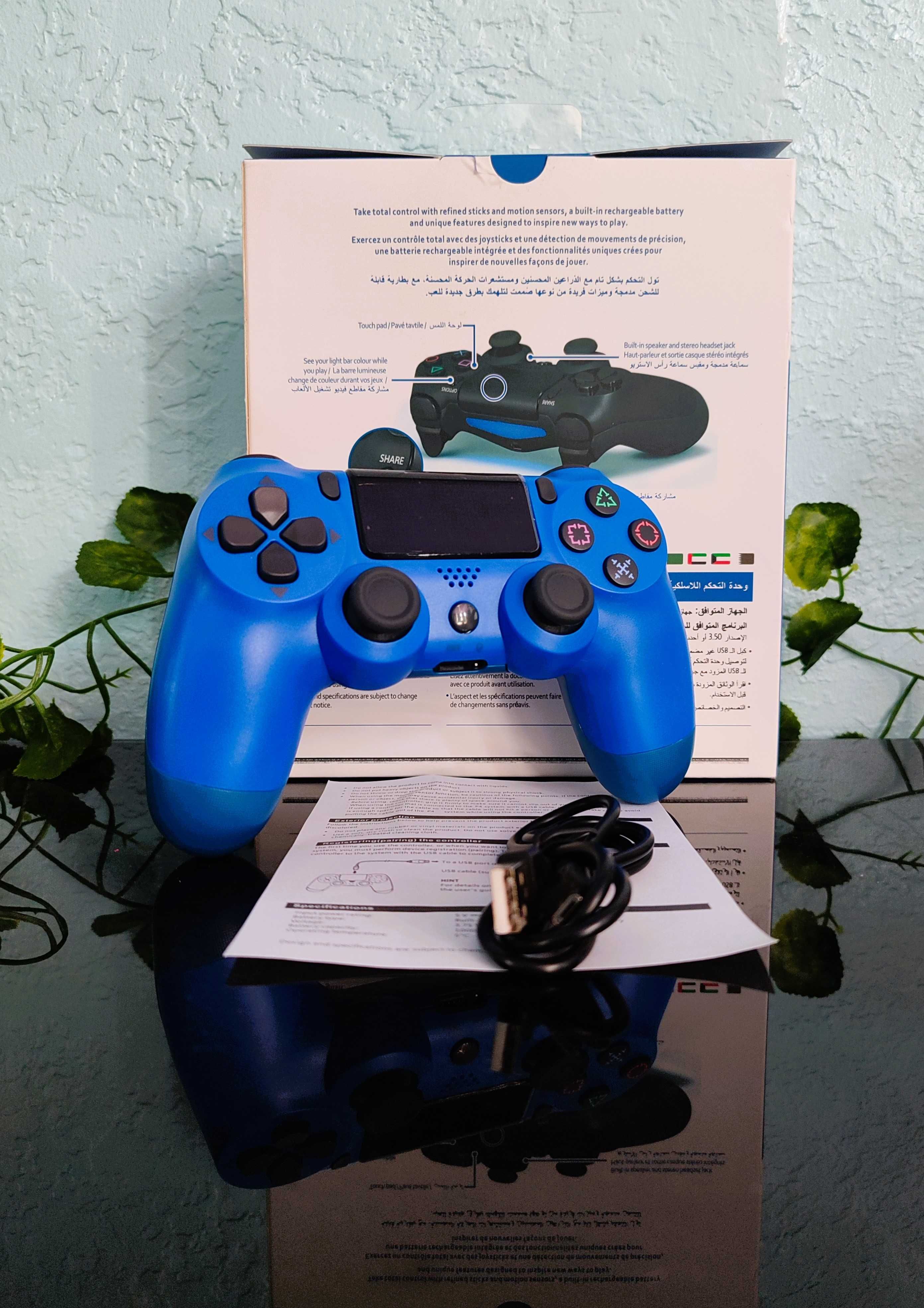 Геймпад джойстик  синій беспроводний игровое устройство dualshock 4v2