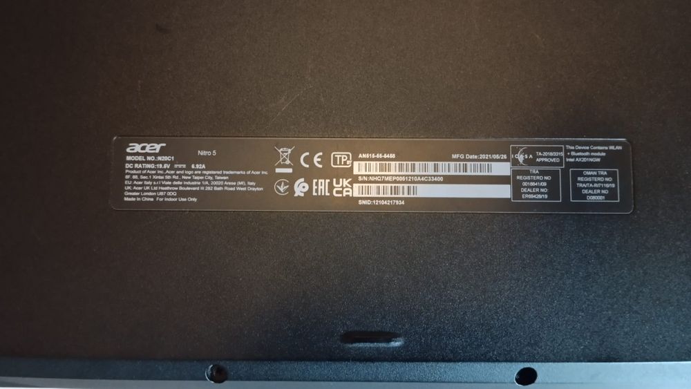 Acer Nitro 5  i5 / GTX 1650 / 8GB / 512GB SSD / Windows