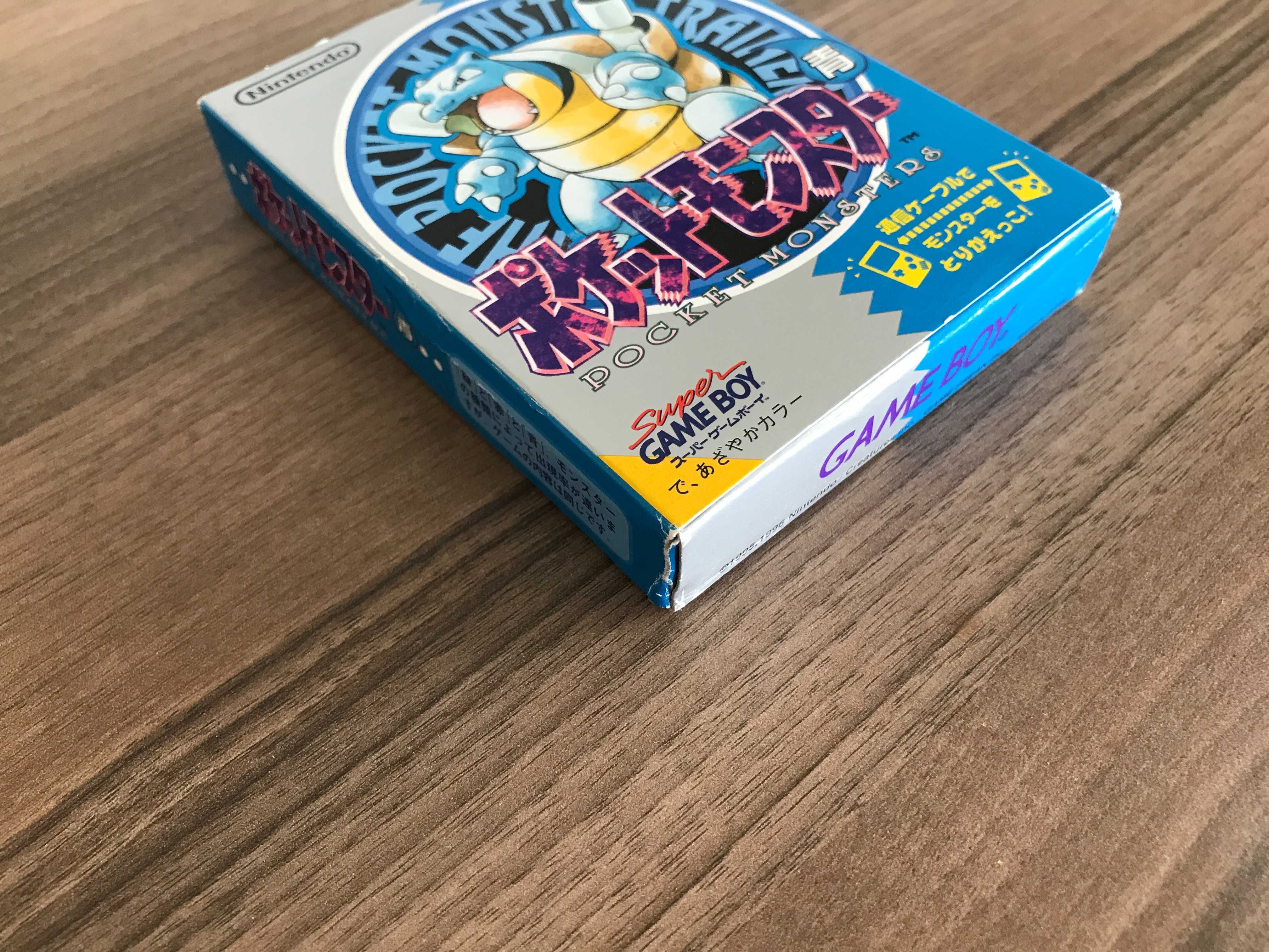 Game Boy Pokemon Blue w pudełku, JPN