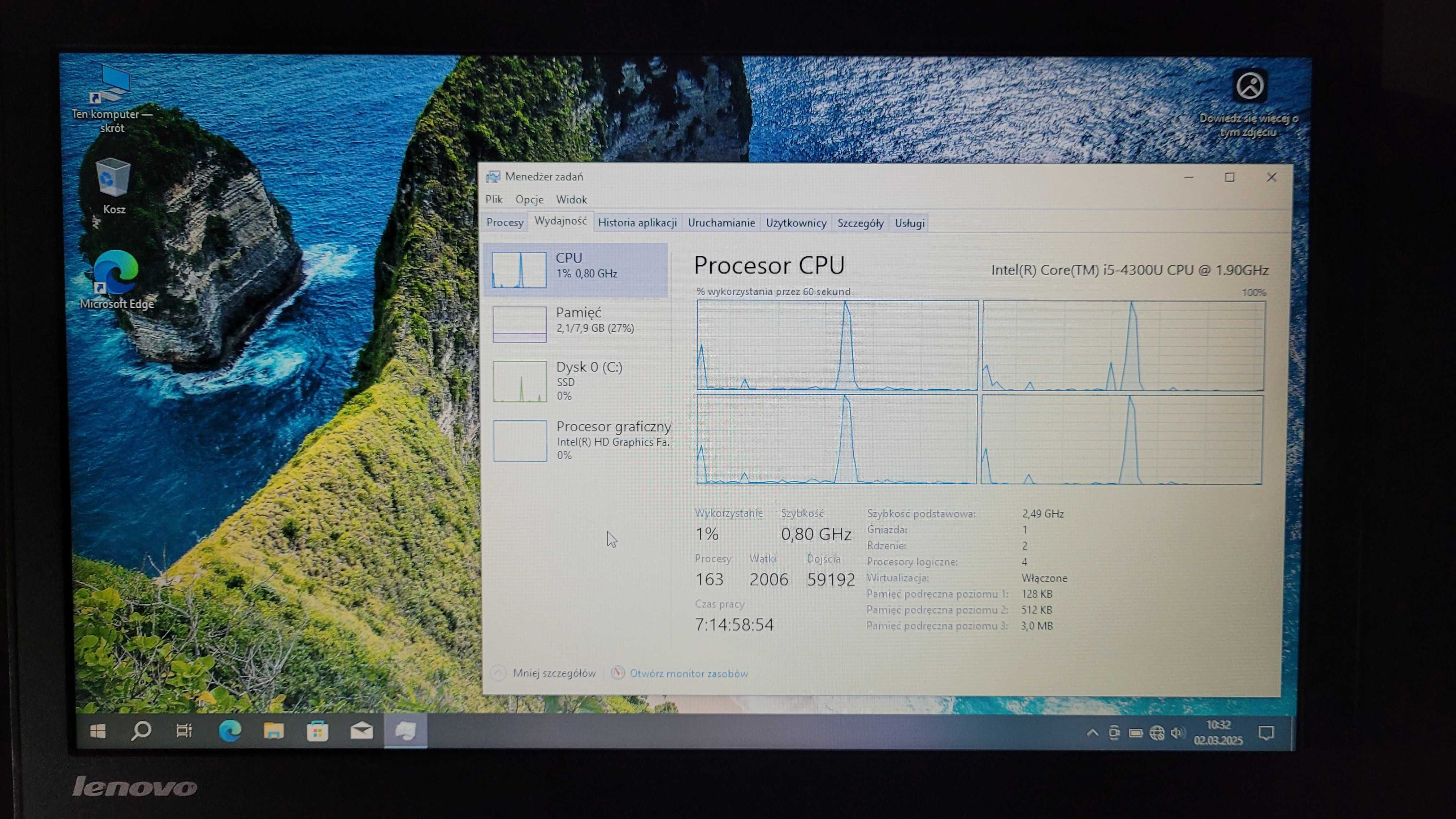 Laptop Dell Latitude 5480, Kamera - Windows 10 Pro (Klasa A-)