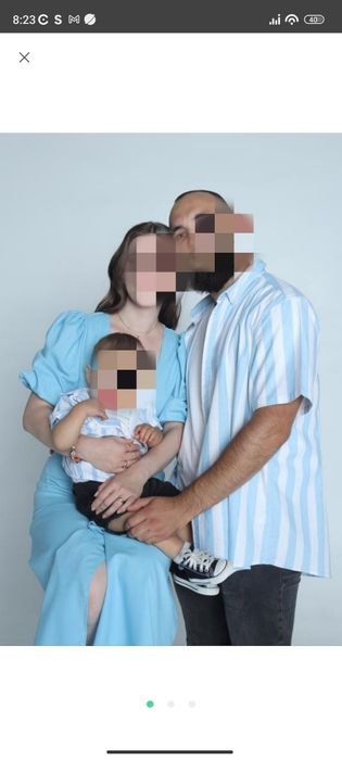 Family look Чоловіча L та дитяча 12-18 м сорочки для фотосесії