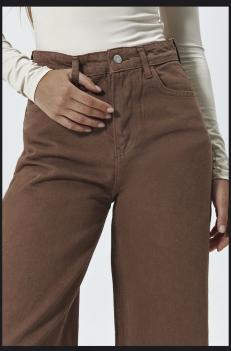 Джинси WIDE LEG, milk chocolate