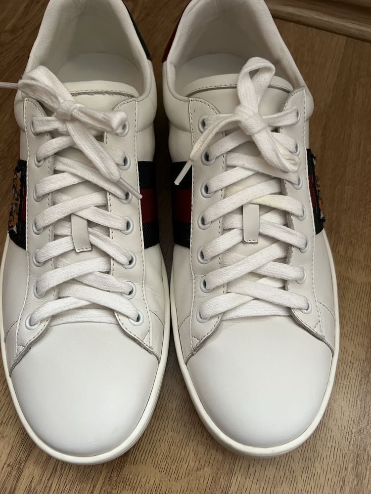 Buty gucci ace tiger skórzane męskie tenisówki