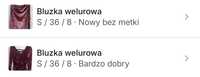 2 bluzki welurowe