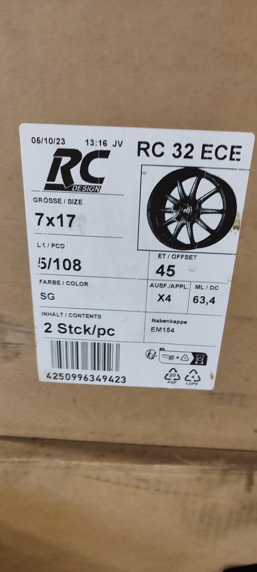 17 " felgi NOWE aluminiowe RC Design 5x108 ET45 Ford czarne OKAZJA