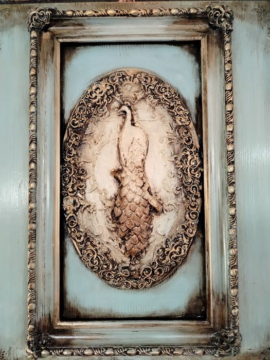 Obraz drewniano ceramiczny ,panel drewniany ozdobny na grubej desce