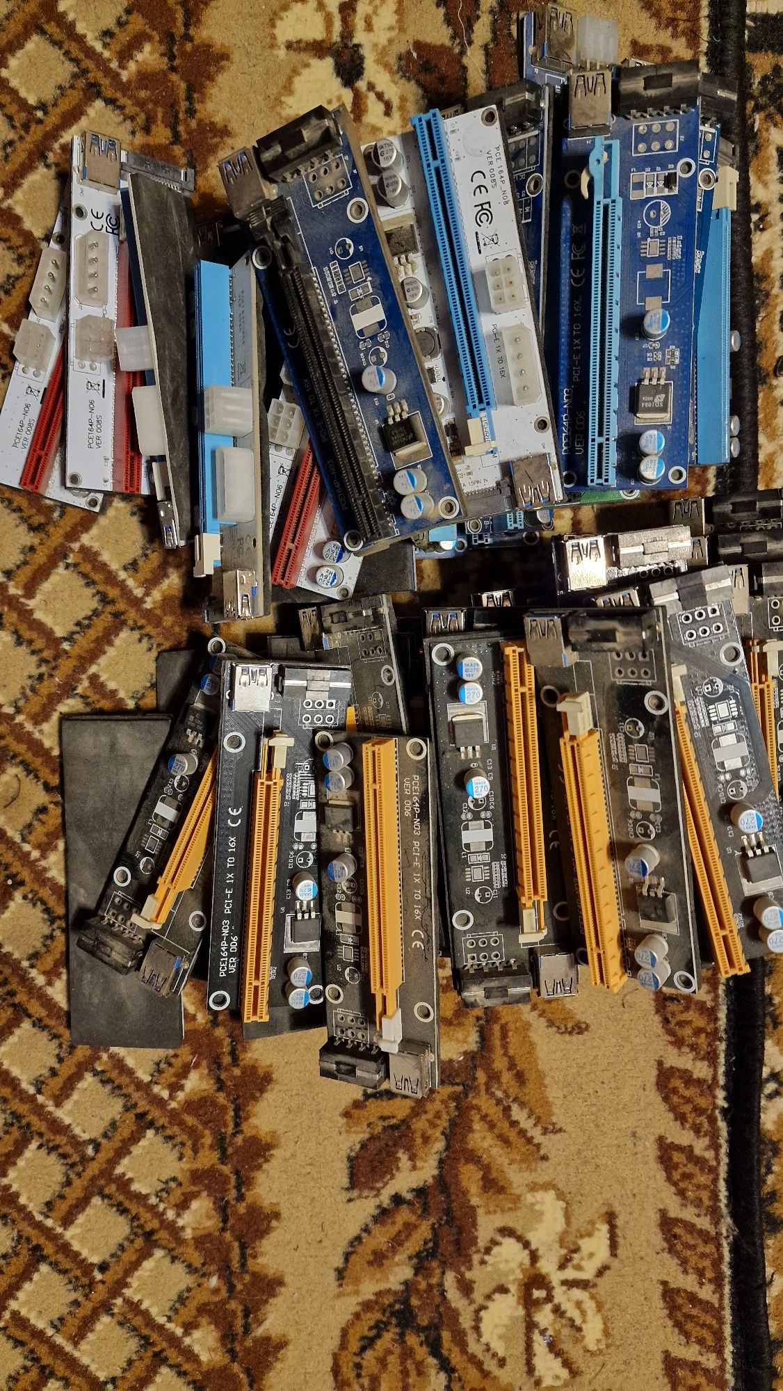 Райзер PCI-E x1 to 16x USB 3.0 6Pin Power
