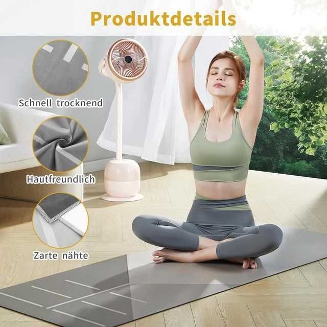 Antypoślizgowy ręcznik na matę do jogi, pokrowiec, na siłownię szary