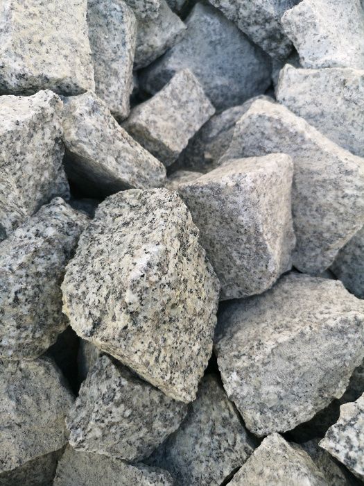 Łupek granitowy sortowany szary,kostka granitowa odpad