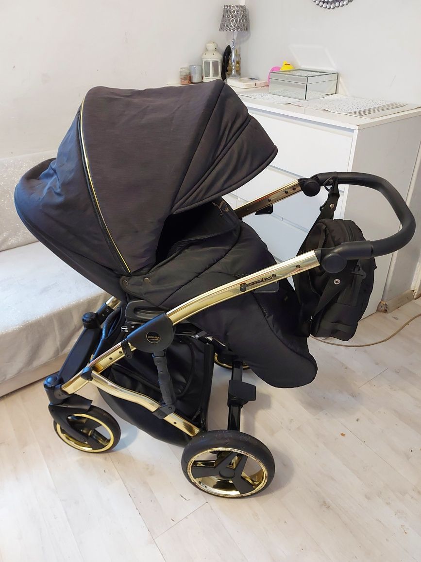 Wozek 3w1 junama diamond s line czarny czarno zloty wysyłka + CYBEX