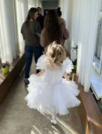 Новорічна біла сукня сніжинки для дівчинки принцеса