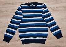 Sweter granatowo-szaro-niebieski