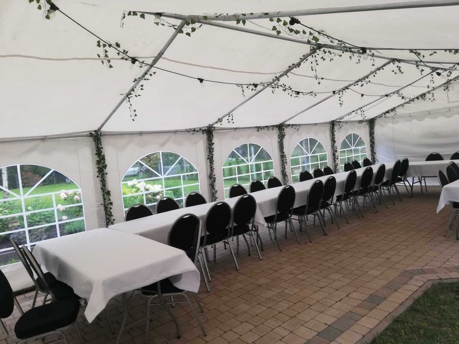 wynajem krzesła bankietowe, stoły cateringowe 180/75, zastawa