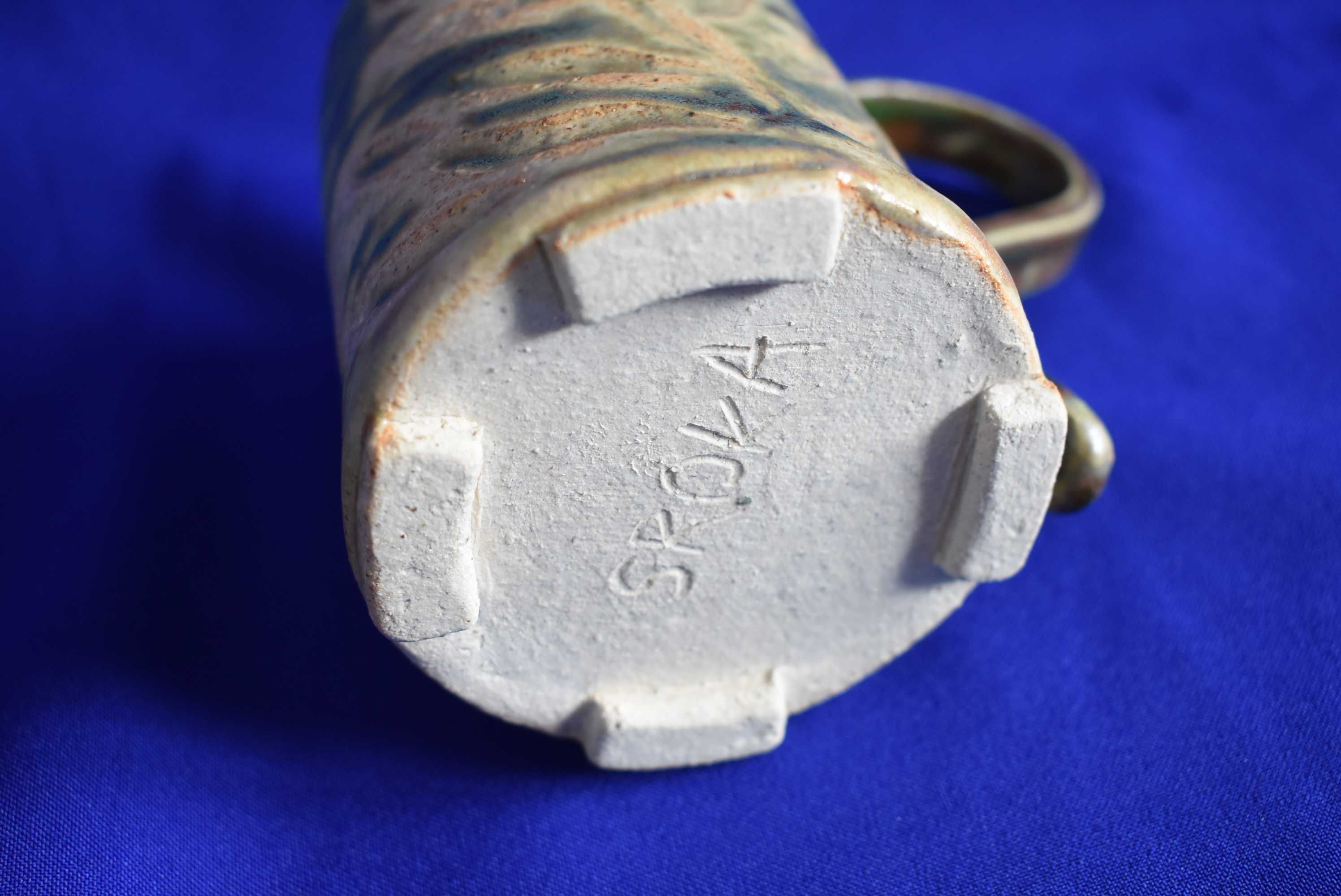 Kubek ceramiczny ręcznie wykonany miętowy
