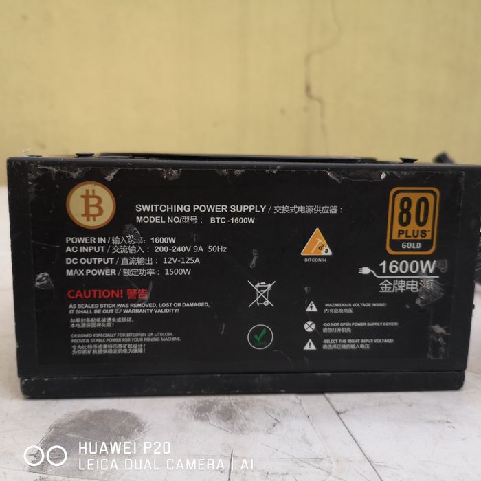 Psu 1600w Golg Btc fonte para Mining