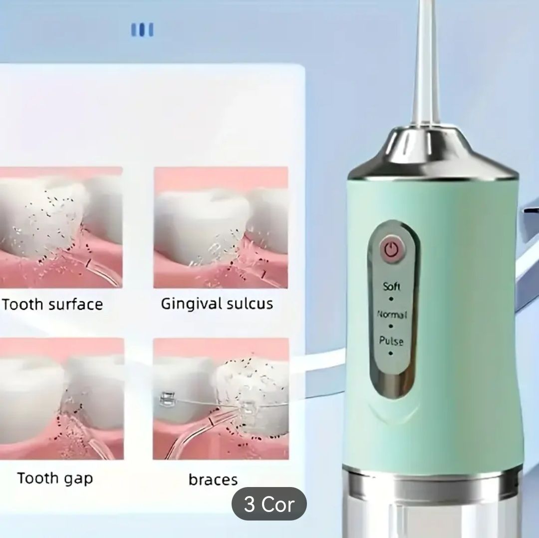 Irrigador Bucal ou Enxaguador de Dentes Portátil. Branco. NOVO.