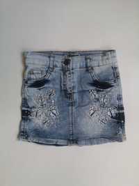 Spódniczka jeansowa z motylkami dla dziewczynki rozmiar 116/122