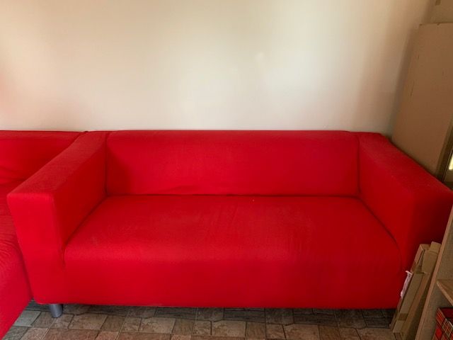 Sofa Klippan Ikea czerwona nowa