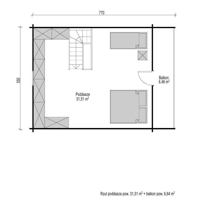 Domek letniskowy drewniany 65,5 m2