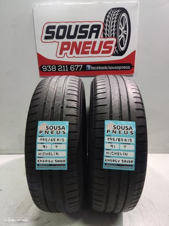 2 pneus semi novos 195-65r15 michelin - oferta dos portes 85 EUROS