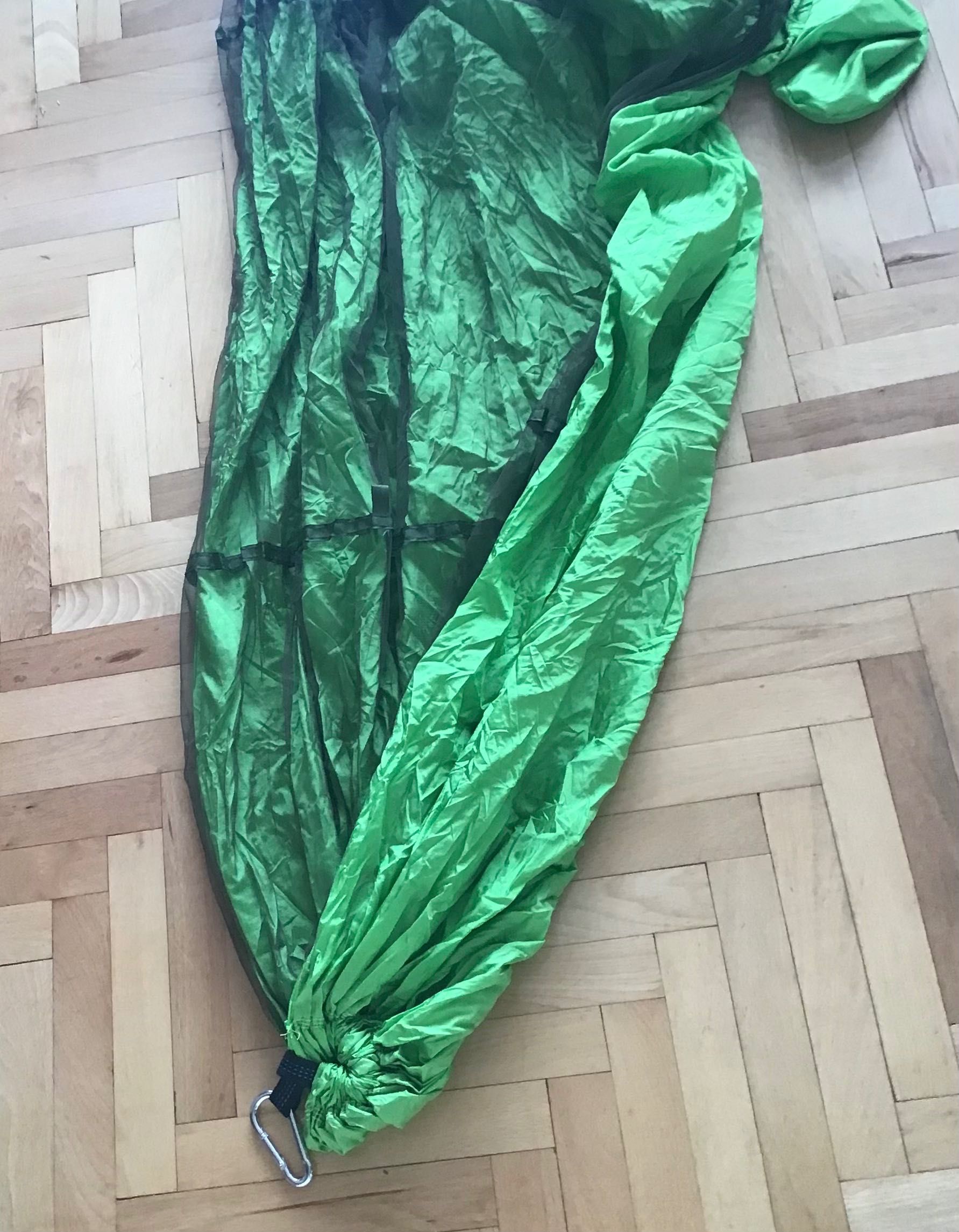 Hamak z moskitierą,nowy,zielony.