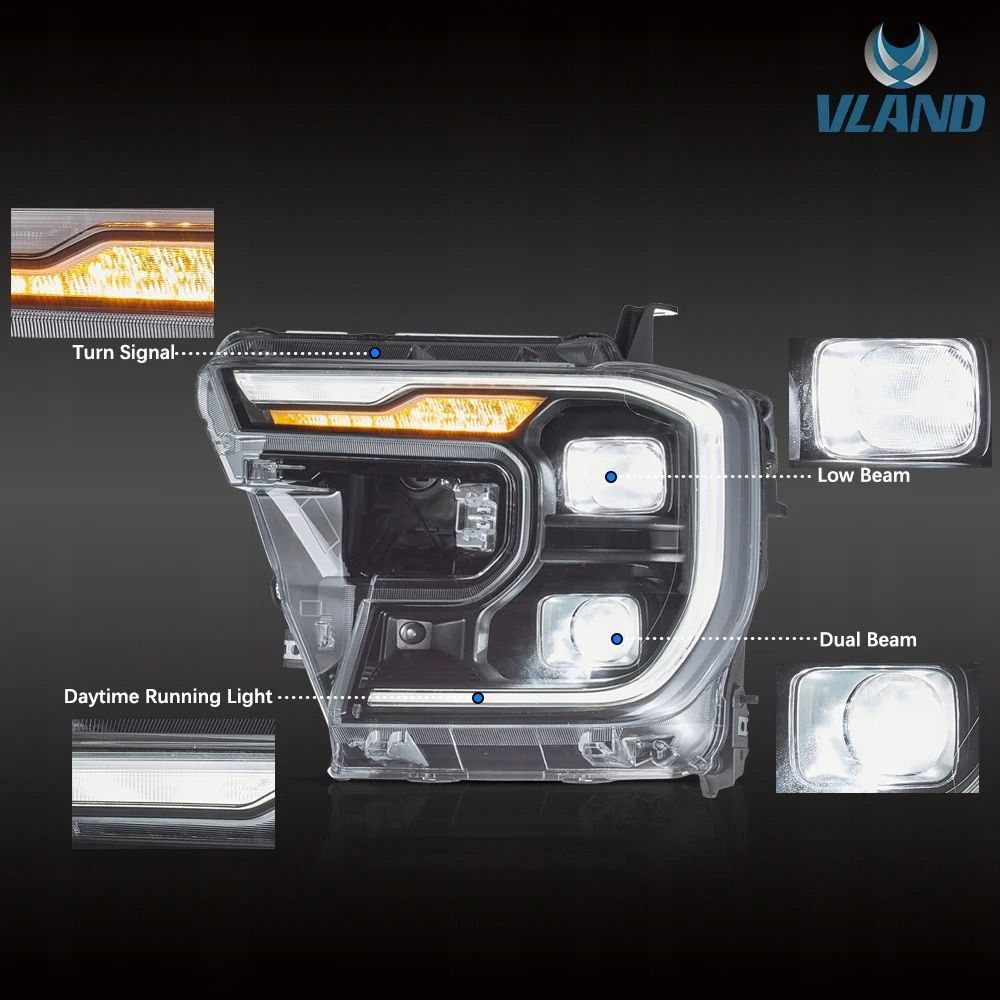 Reflektory Lampy kpl Full Led Performance Raptor look Ford Ranger VI mk6 t9