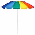 Parasol plażowy Costway 220 cm wielokolorowy tęczowy