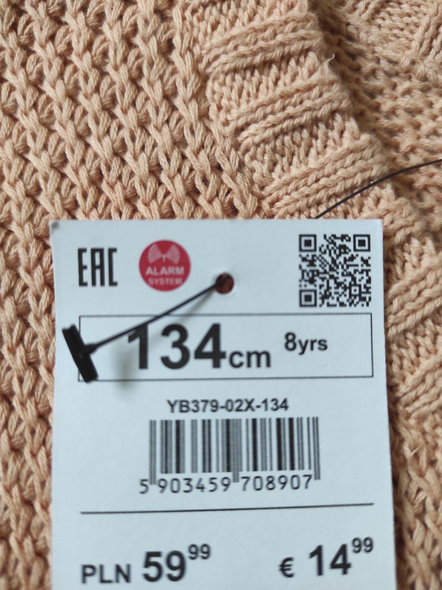 Rozpinany sweterek z krótkim rękawem Reserved 134 cm 8 lat
