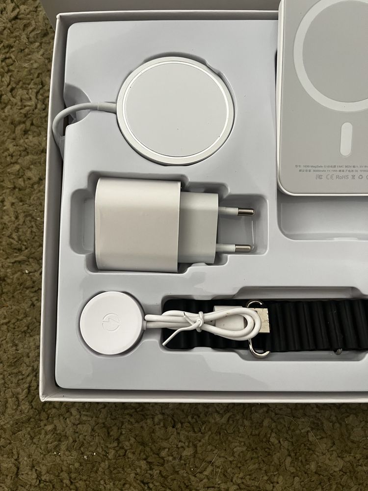Acessorios iPhone Kit 6 em 1 - Smartwatch Ultra/ Inpods/ PowerBank Mag