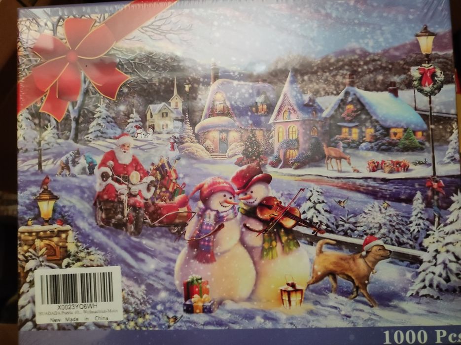 Nowe puzzle 1000 świąteczne bałwanki Christmas