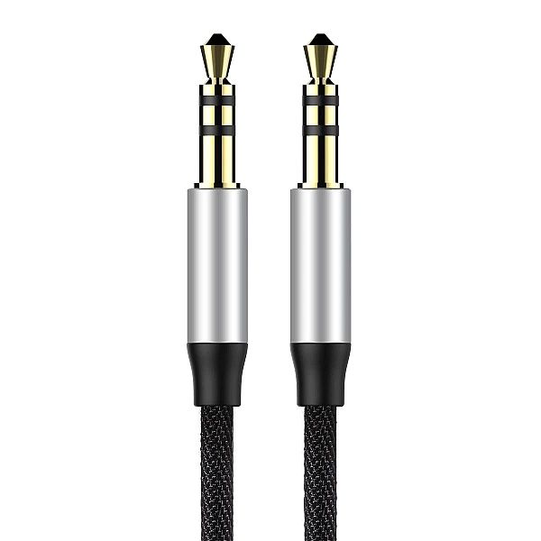 Baseus Yiven M30 kabel audio stereo AUX 3,5 mm męski mini jack 1m sreb